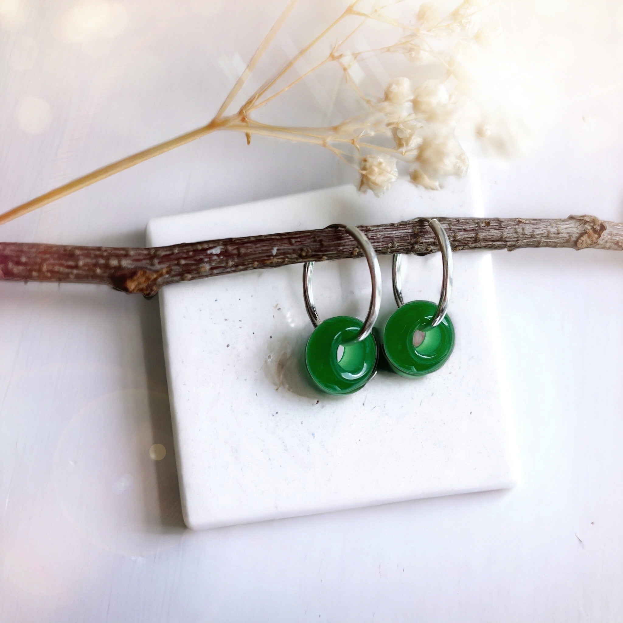 Par argollas 2 cm + Green Donnut